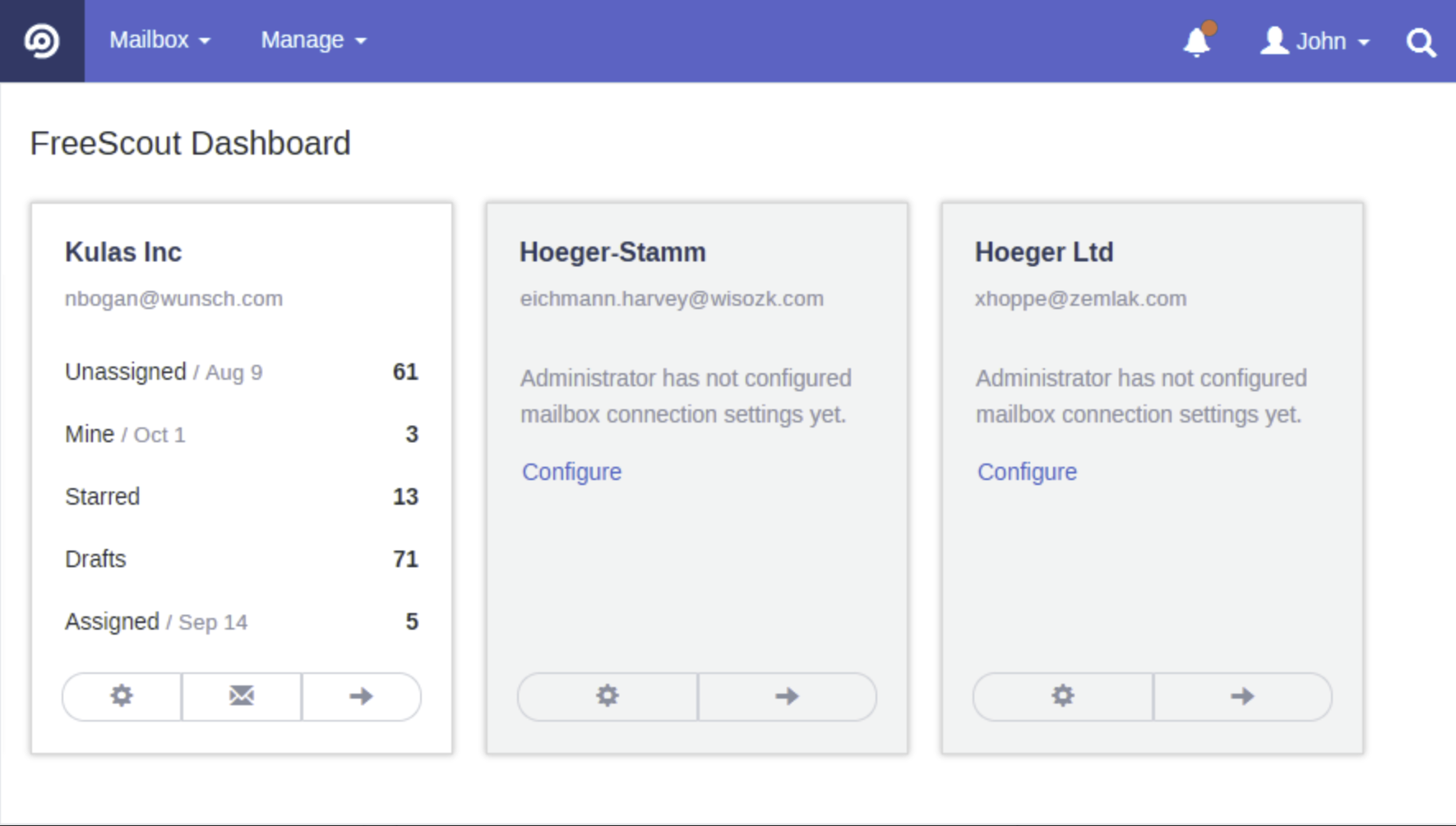 screenshot of FreeScout