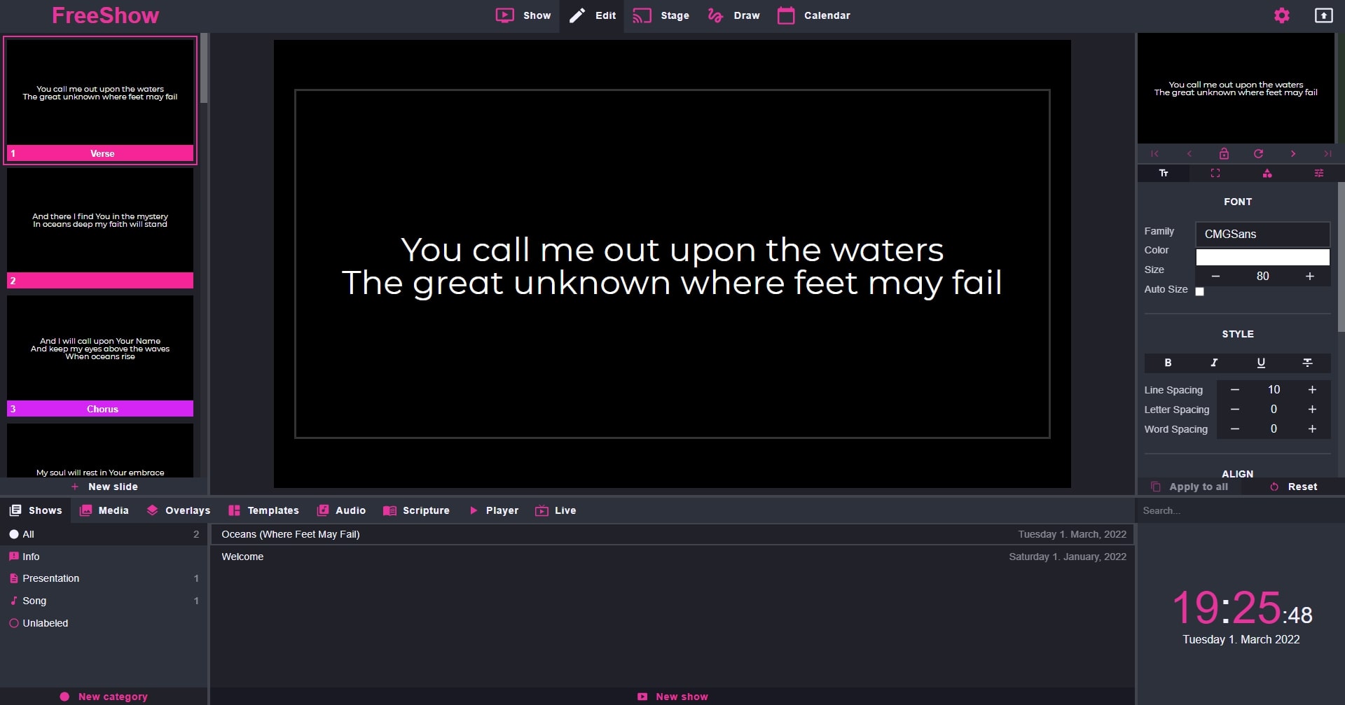 screenshot of FreeShow
