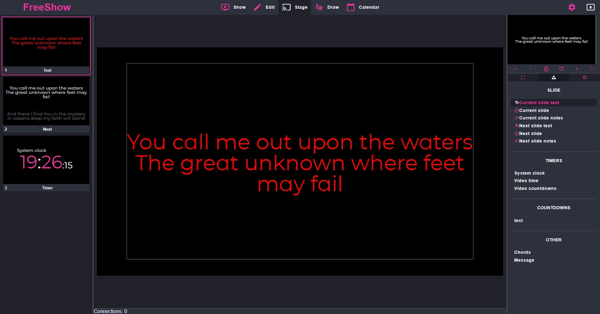 screenshot of FreeShow