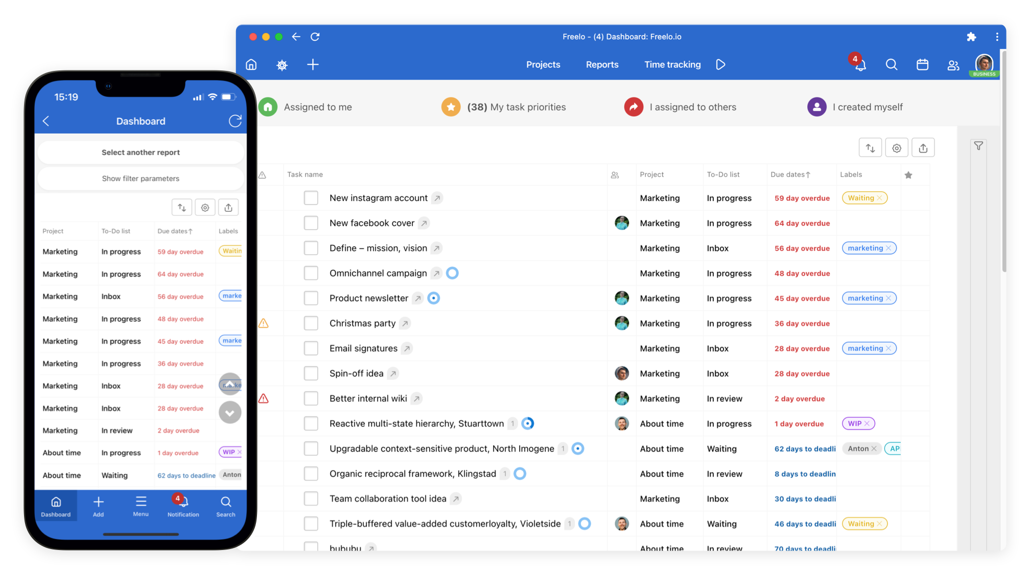 screenshot of Freelo