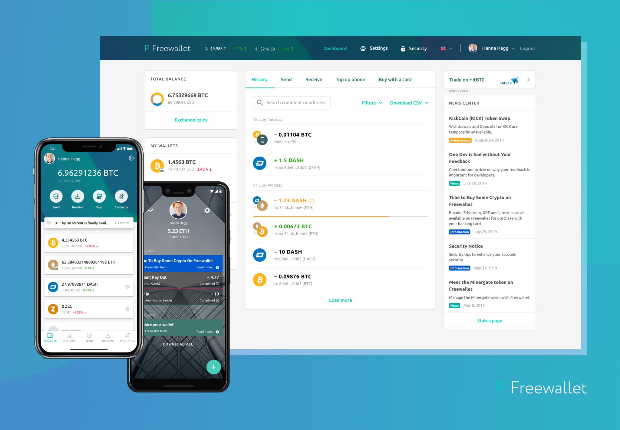 screenshot of Freewallet