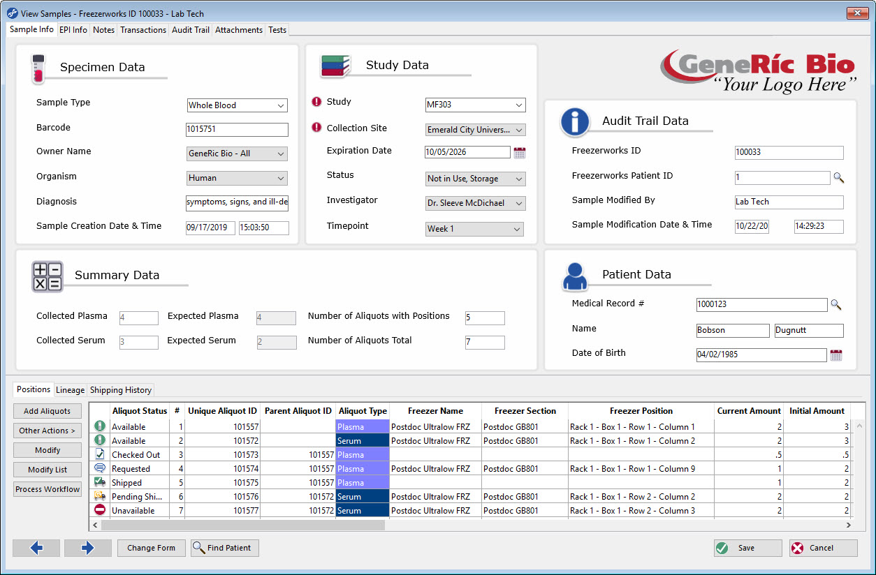 screenshot of Freezerworks