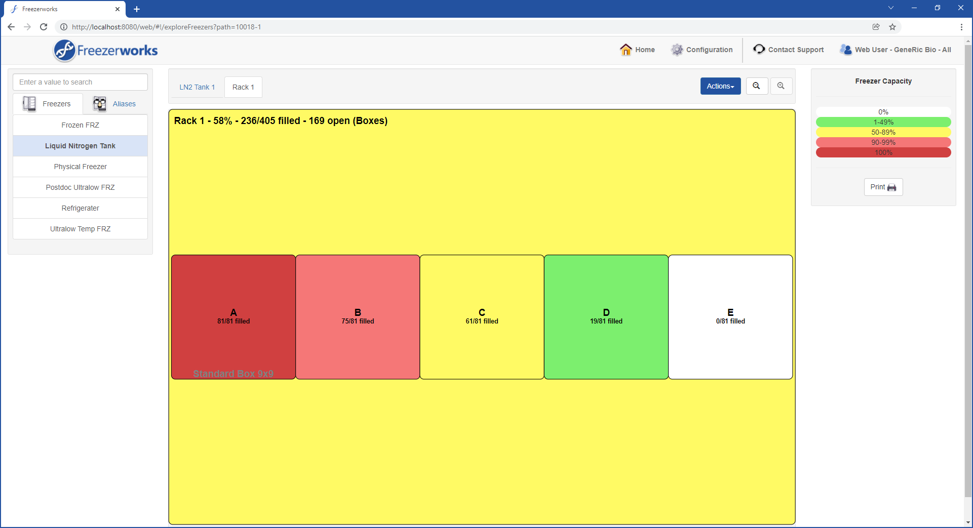 screenshot of Freezerworks
