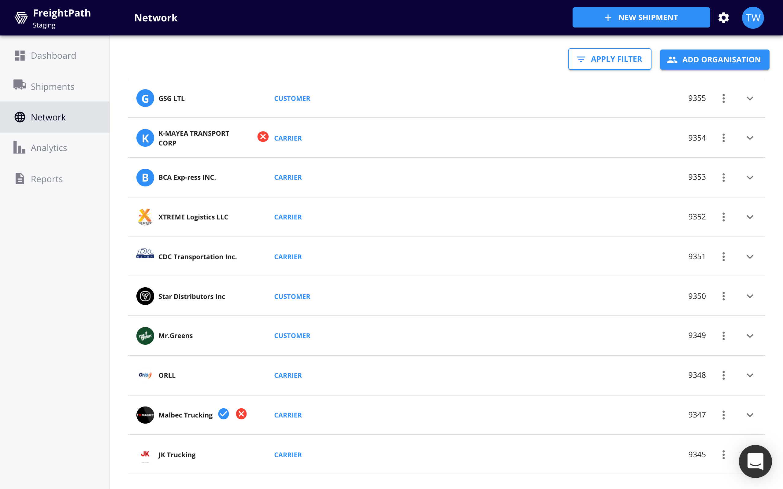 screenshot of FreightPath