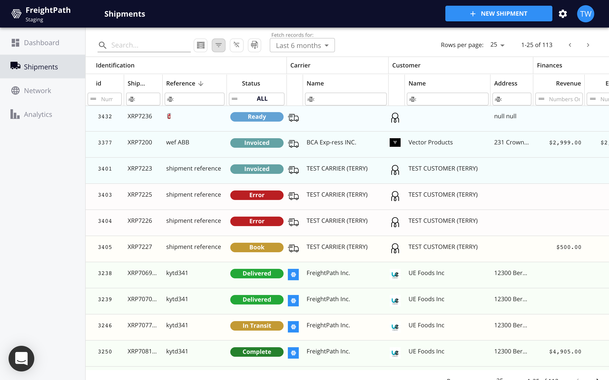 screenshot of FreightPath