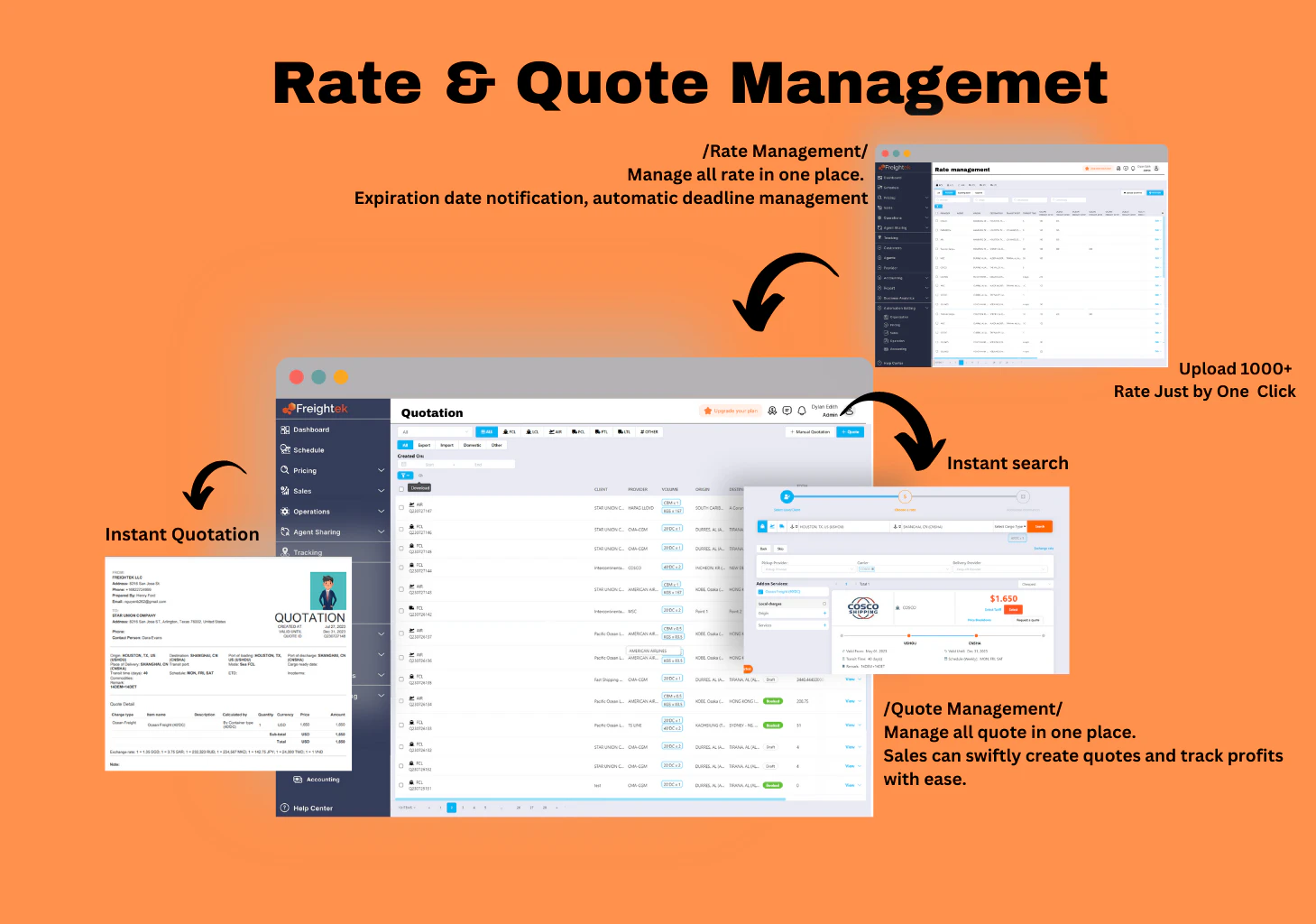 screenshot of Freightek