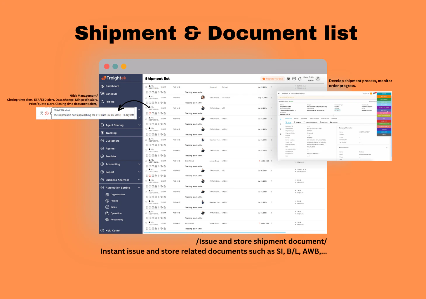 screenshot of Freightek
