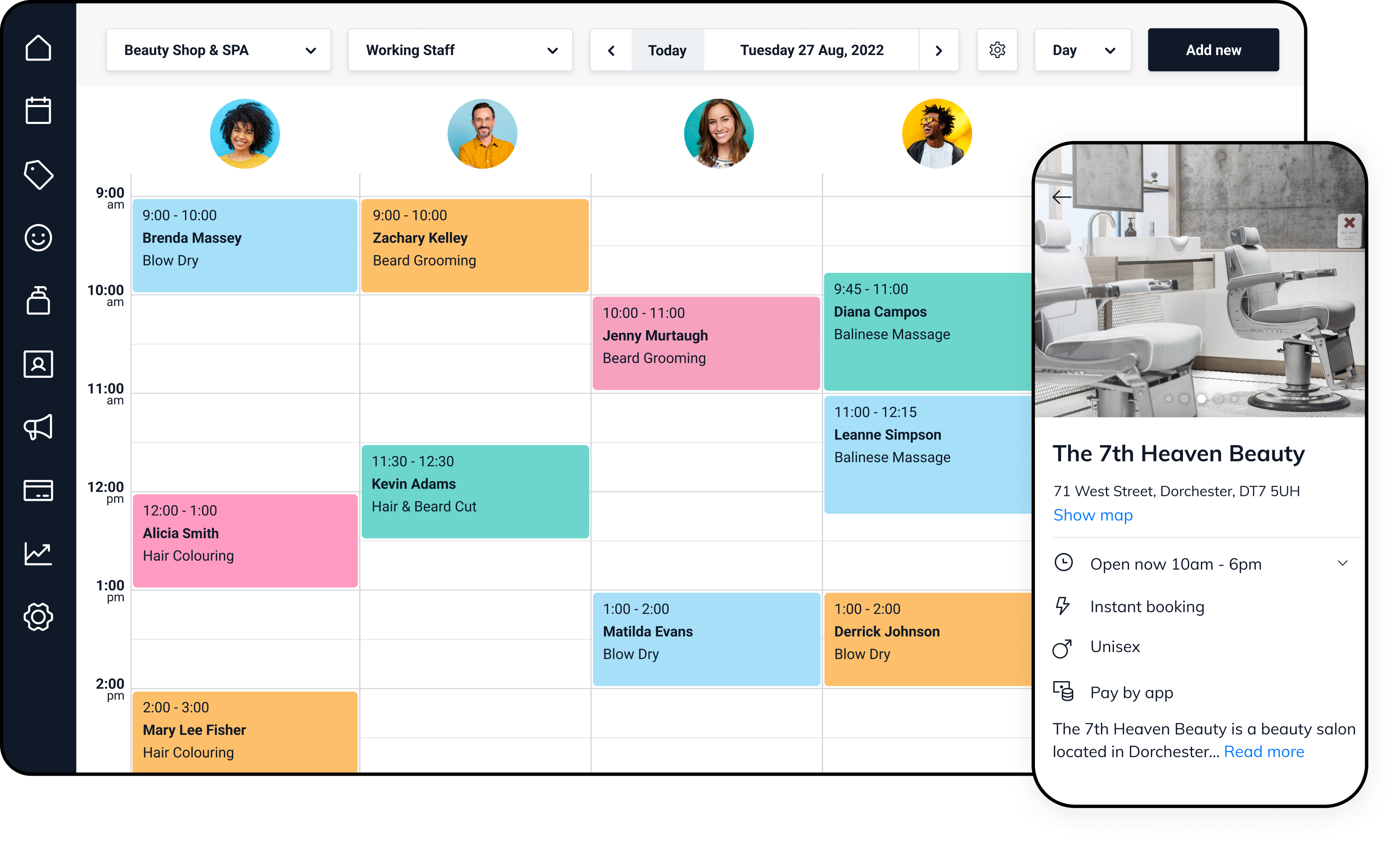 screenshot of Fresha