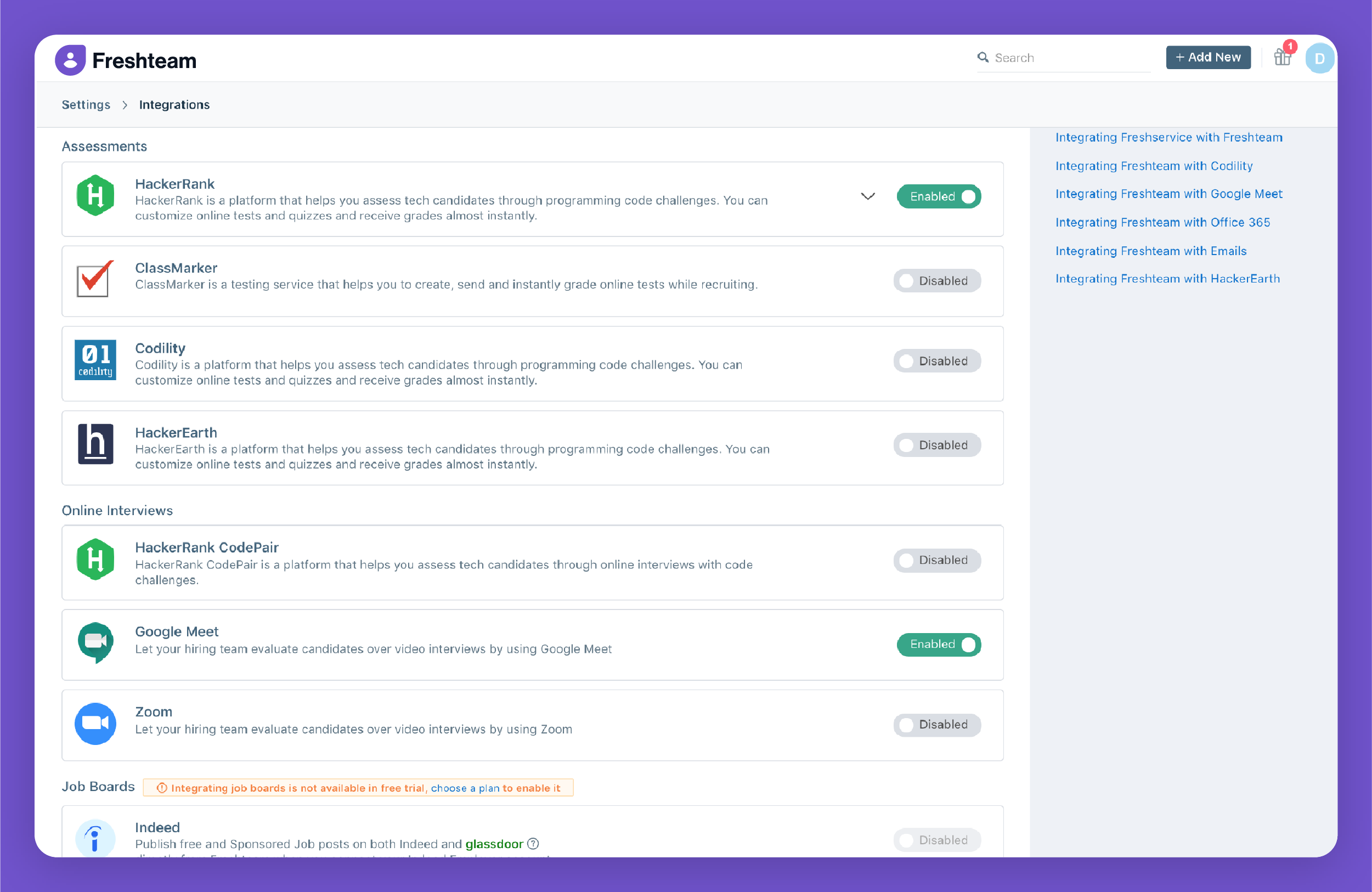 screenshot of Freshteam