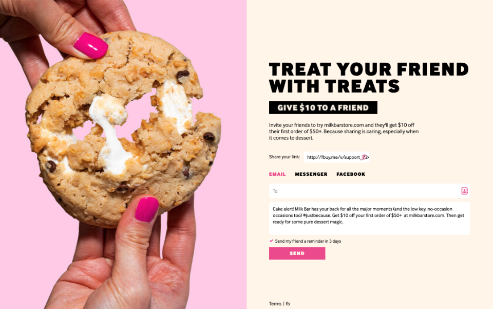 screenshot of Friendbuy