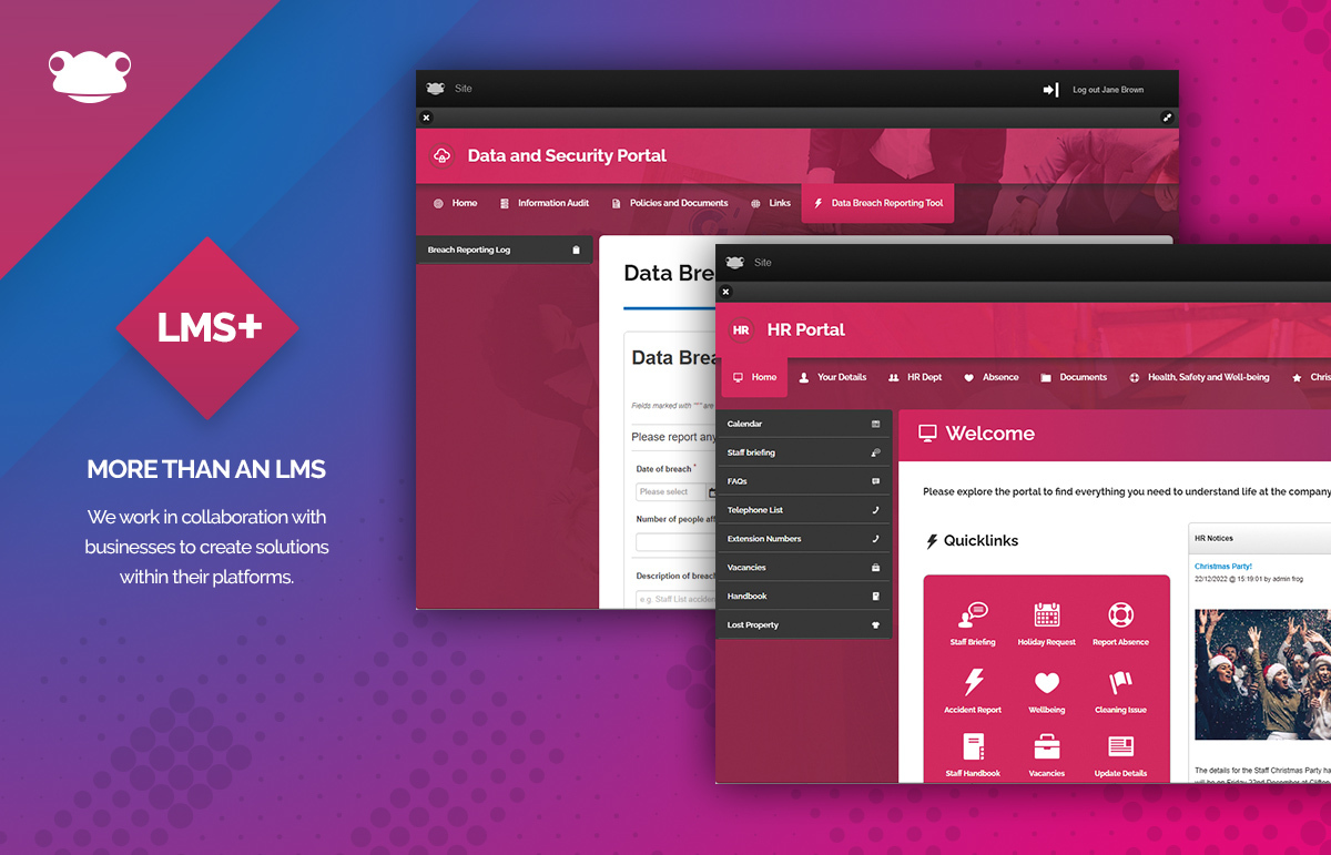 screenshot of FrogLMS