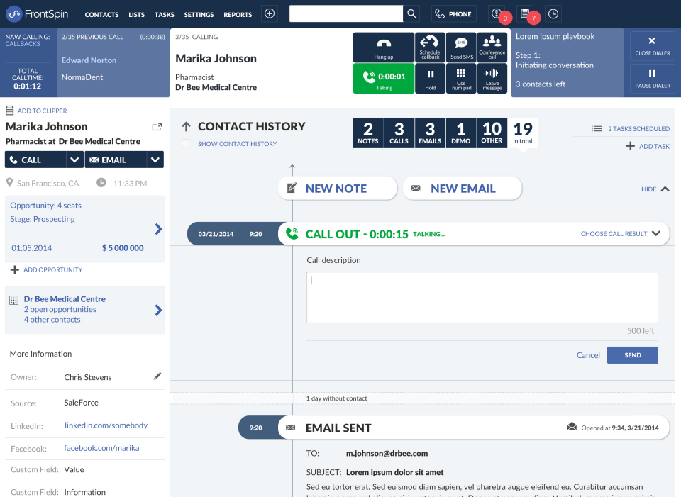 screenshot of FrontSpin
