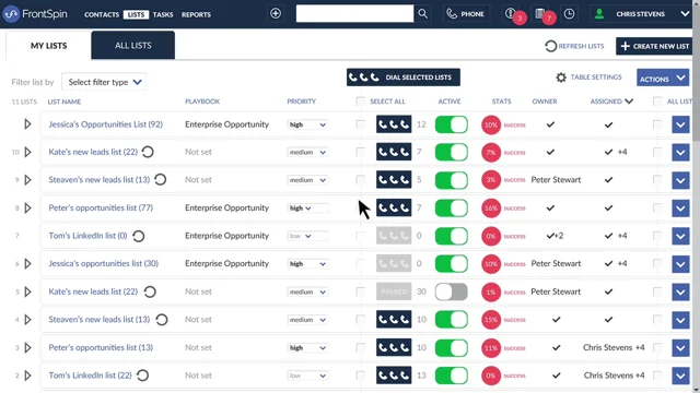 screenshot of FrontSpin