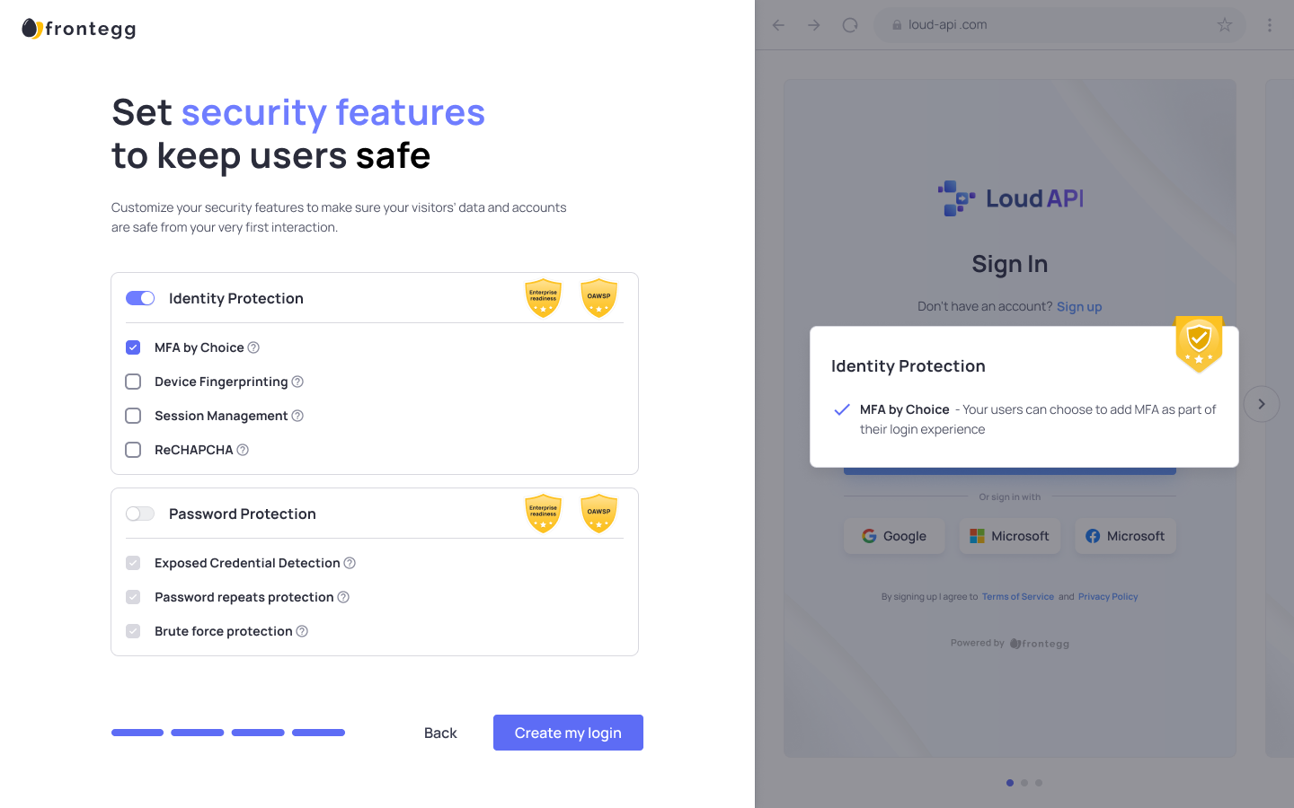 screenshot of Frontegg