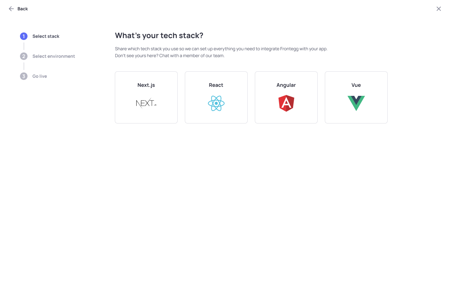 screenshot of Frontegg