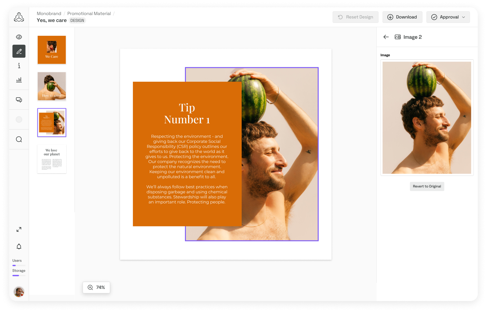 screenshot of Frontify