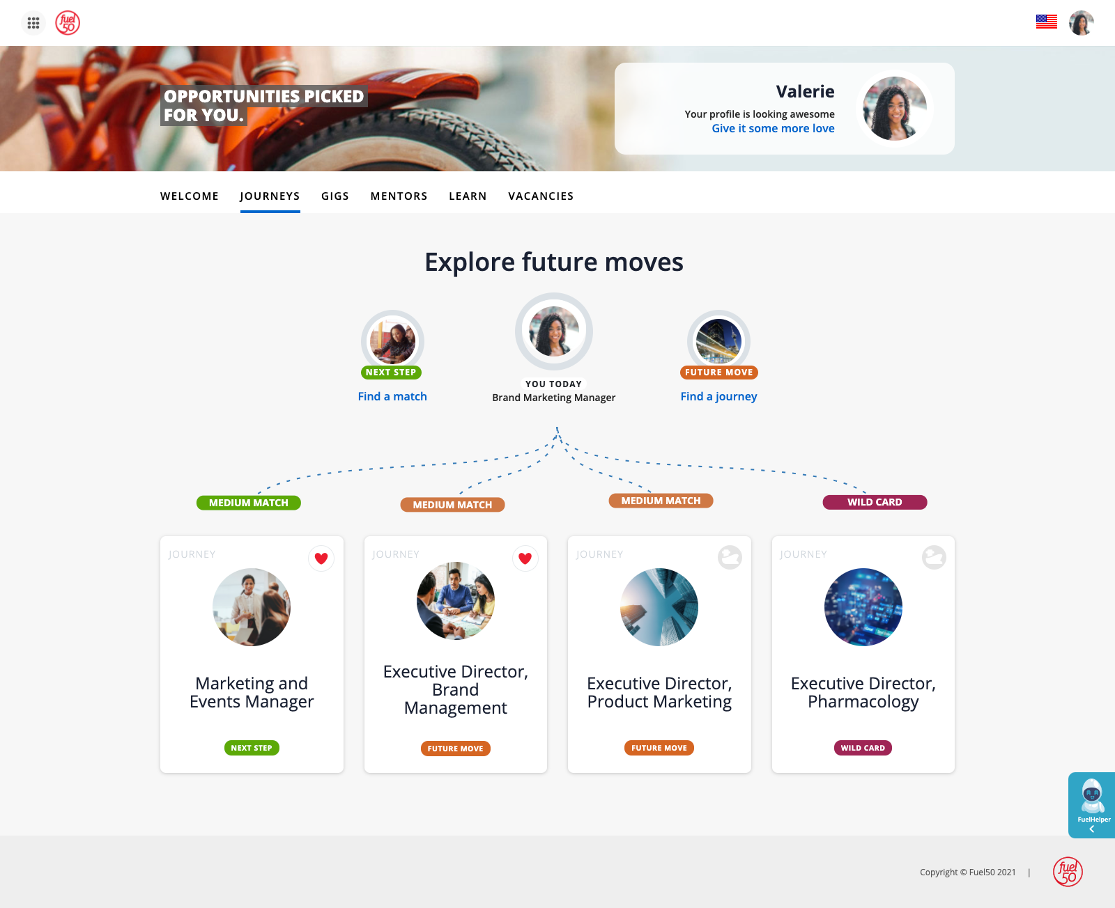 screenshot of Fuel50