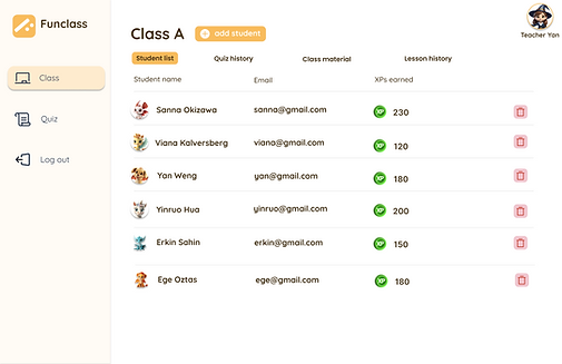 screenshot of Funclass
