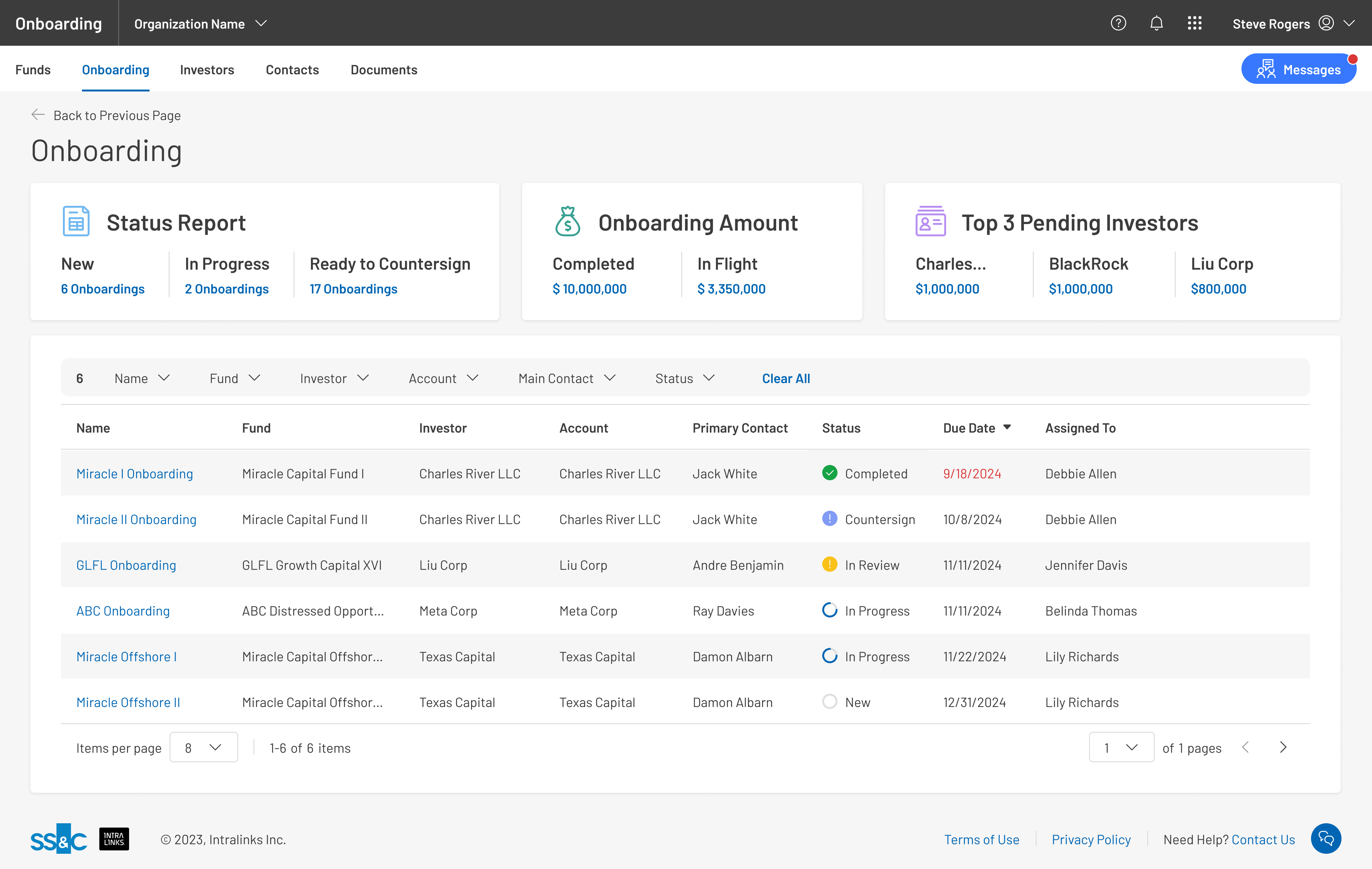 screenshot of FundCentre