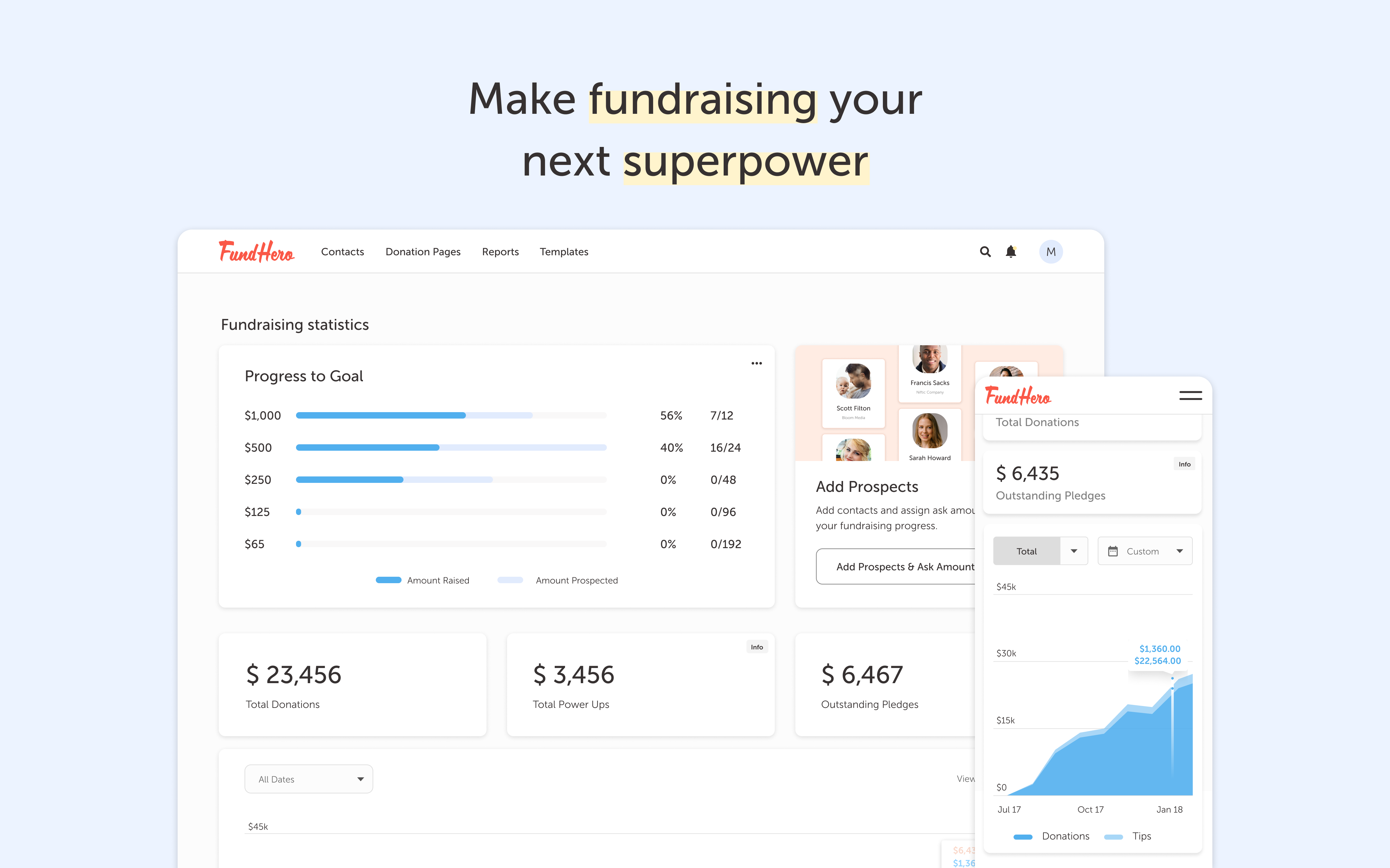 screenshot of FundHero