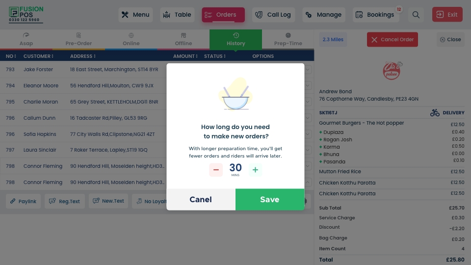 screenshot of FusionPOS