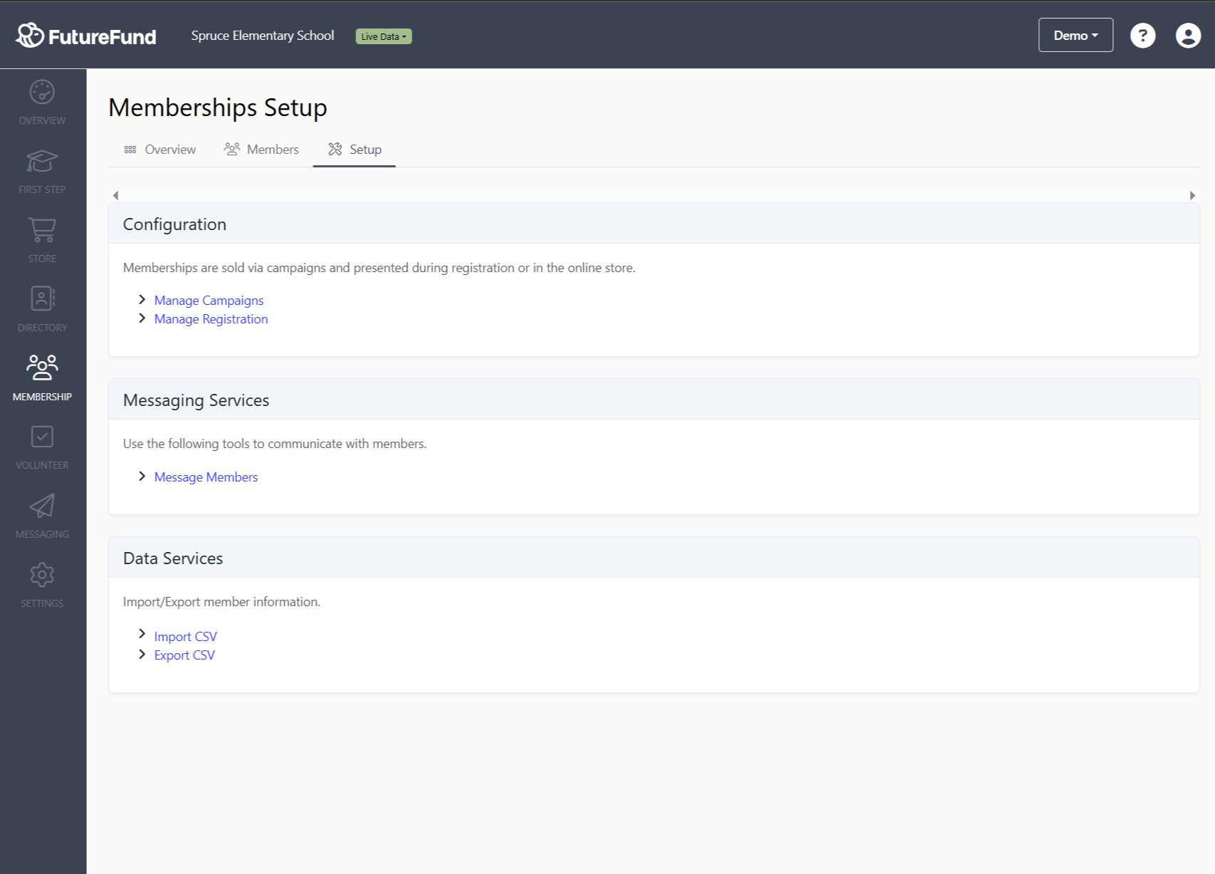 screenshot of FutureFund