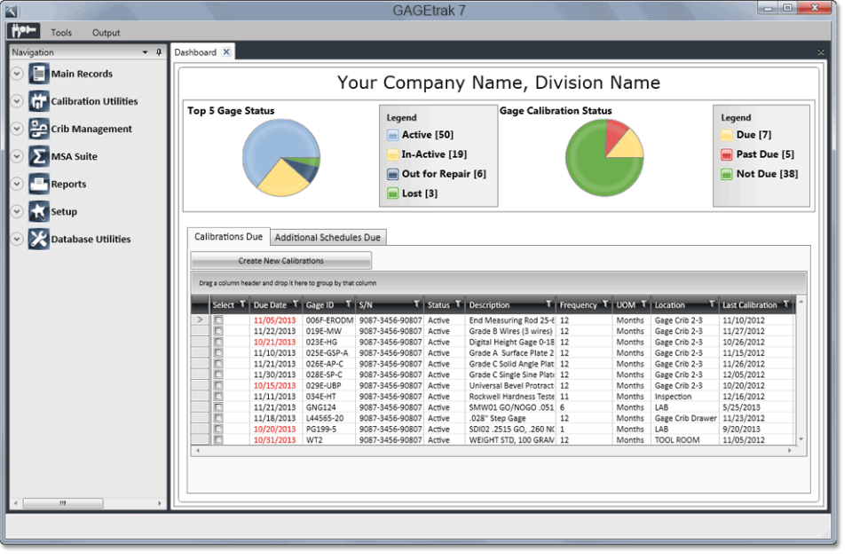 screenshot of GAGEtrak