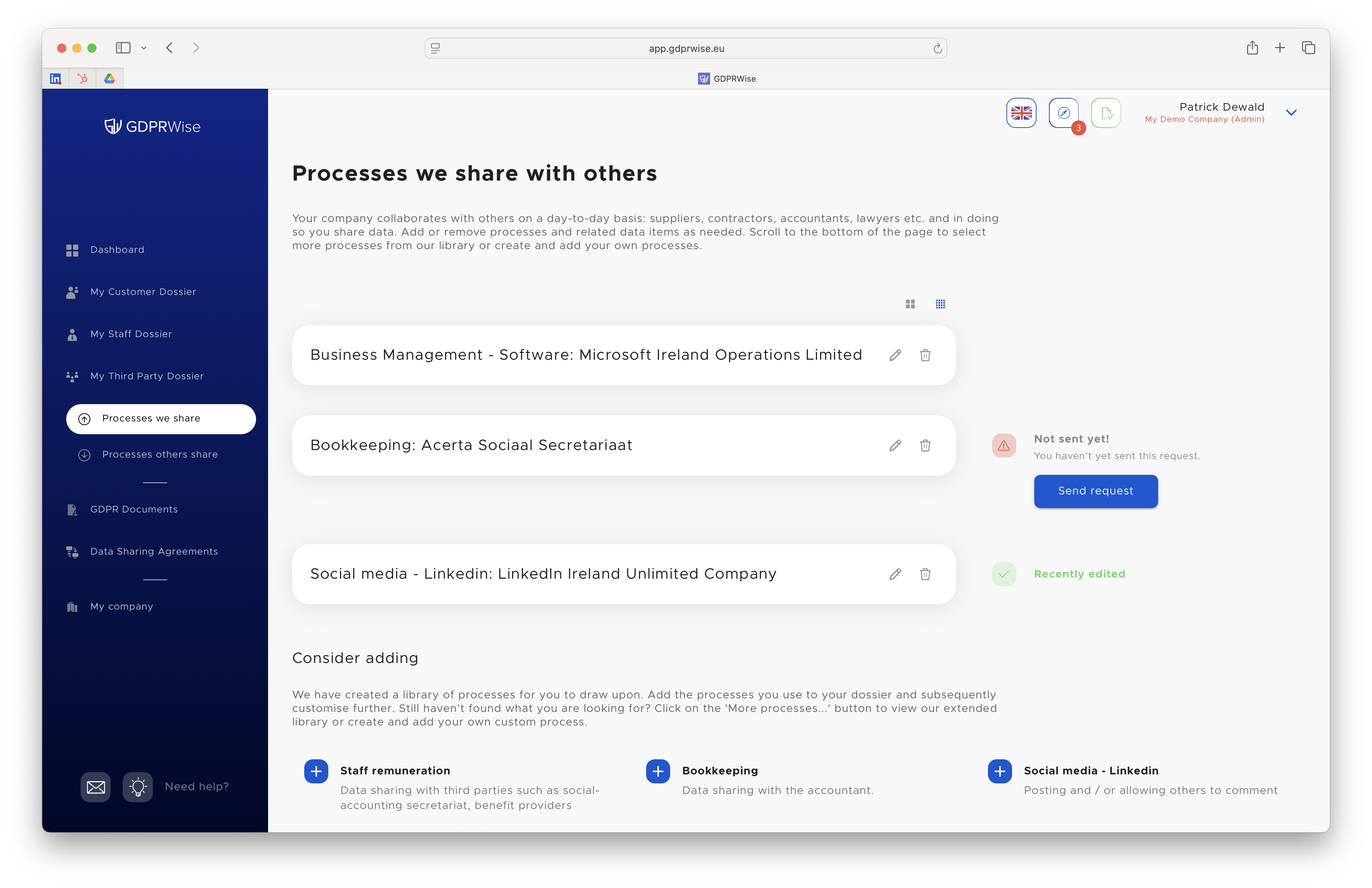screenshot of GDPRWise