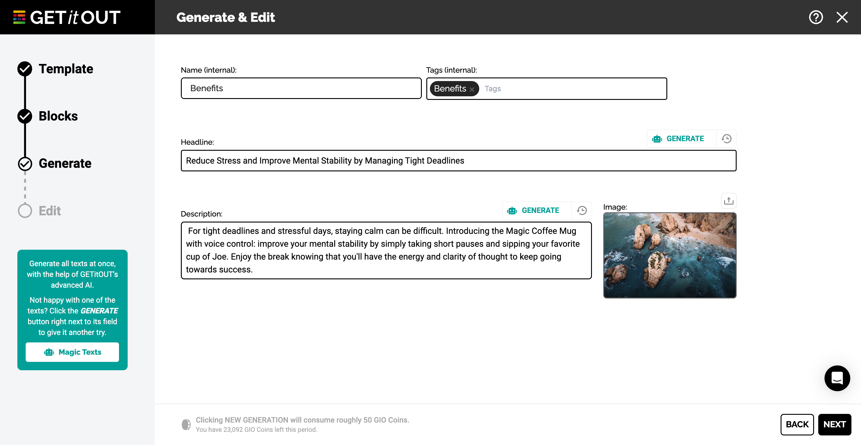 screenshot of GETitOUT