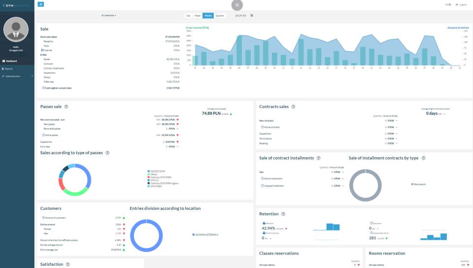 screenshot of GYMMANAGER