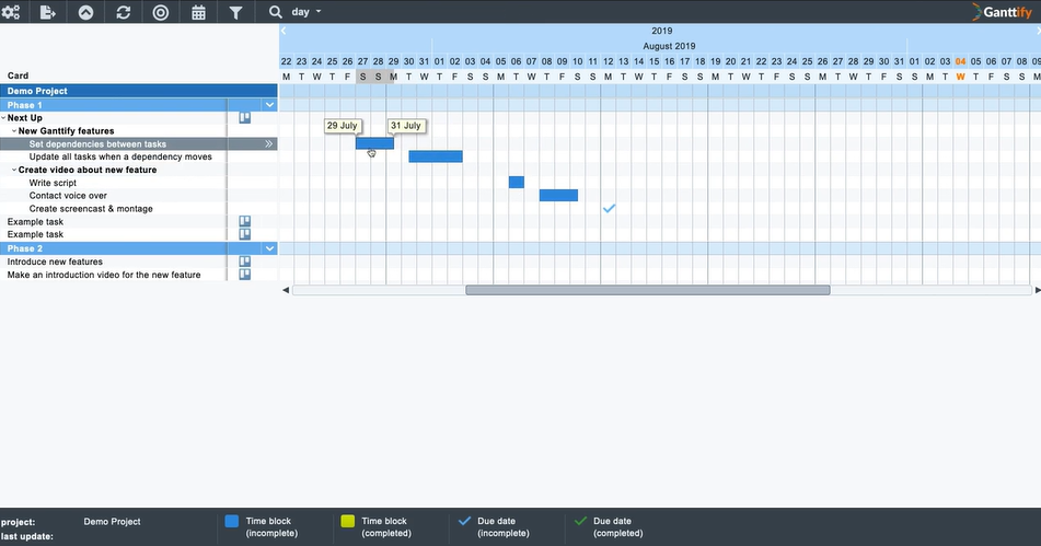 screenshot of Ganttify