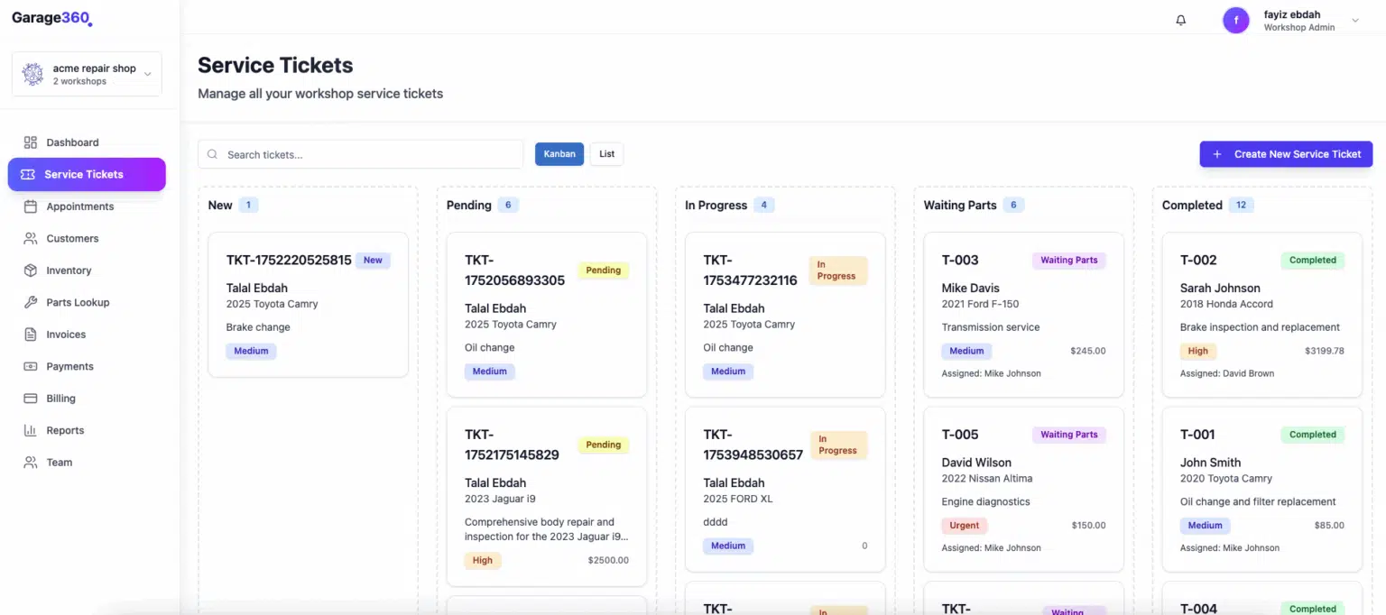 screenshot of Garage360