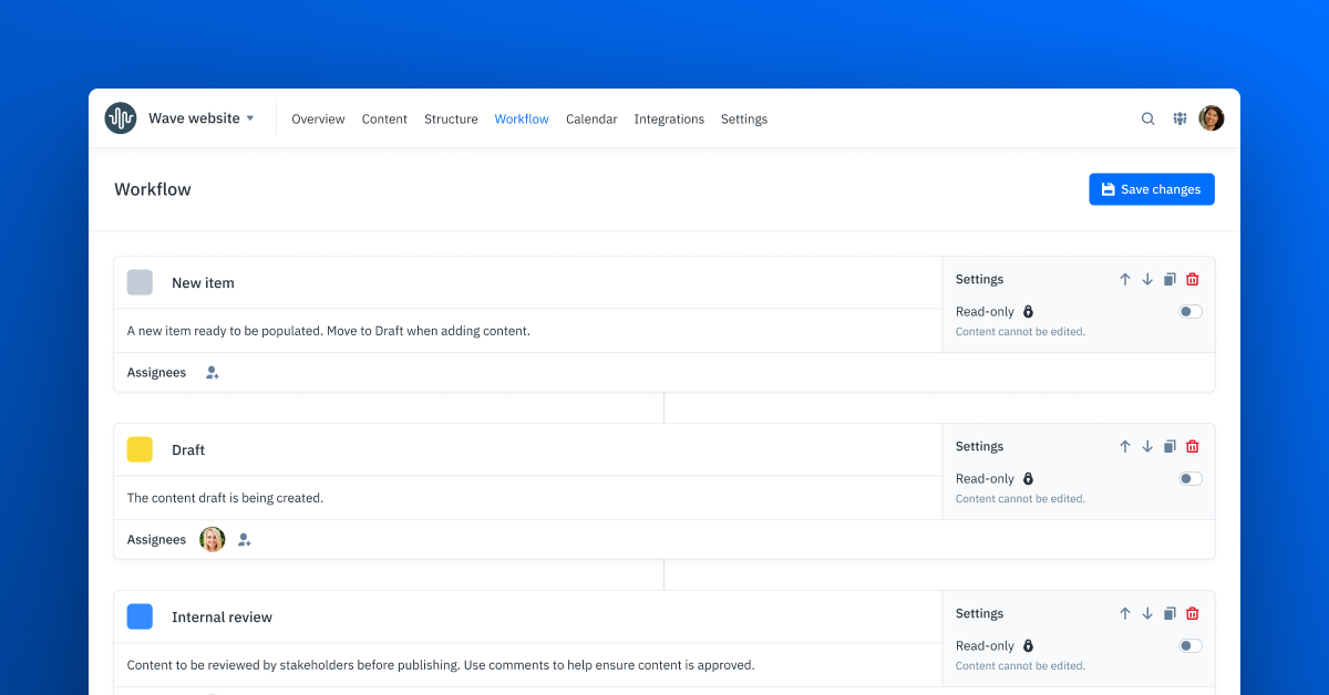 screenshot of GatherContent