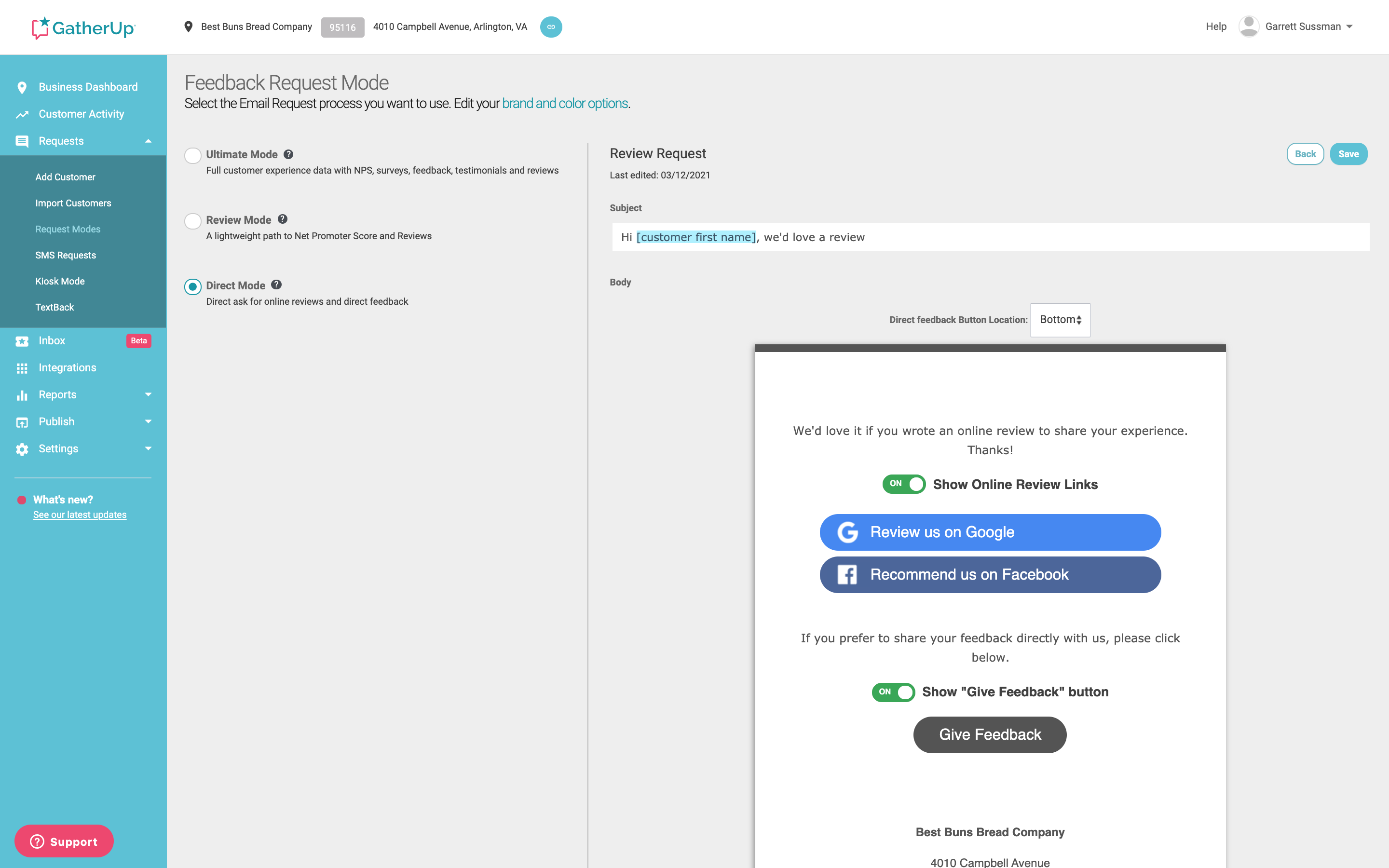 screenshot of GatherUp