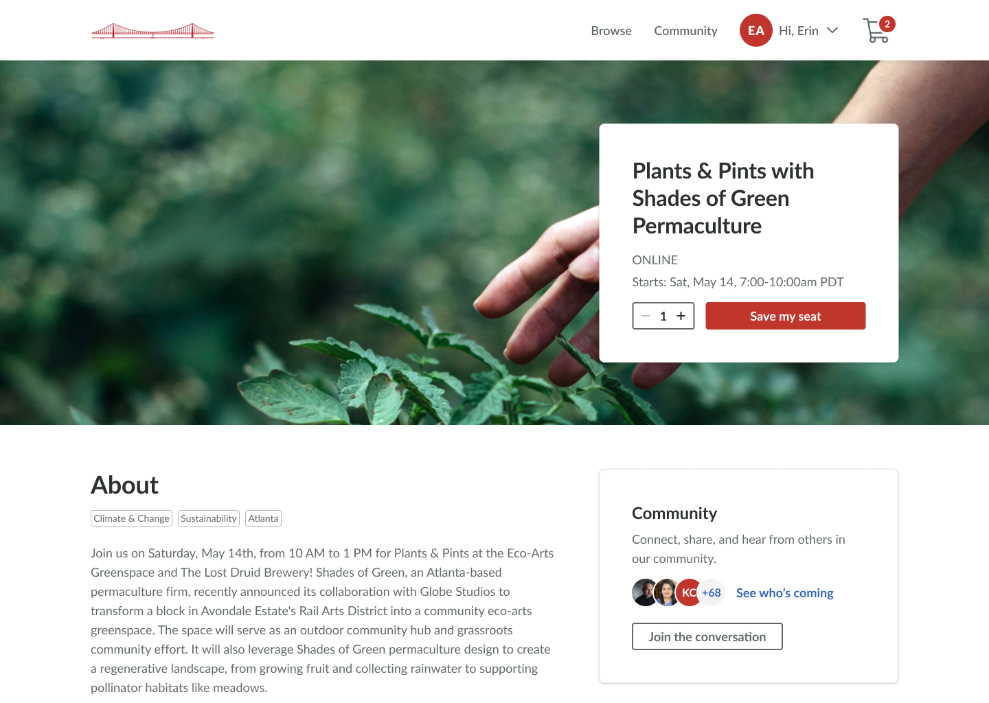 screenshot of Gather
