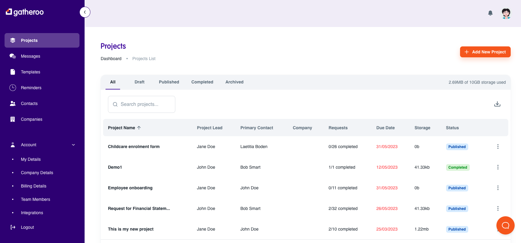 screenshot of Gatheroo