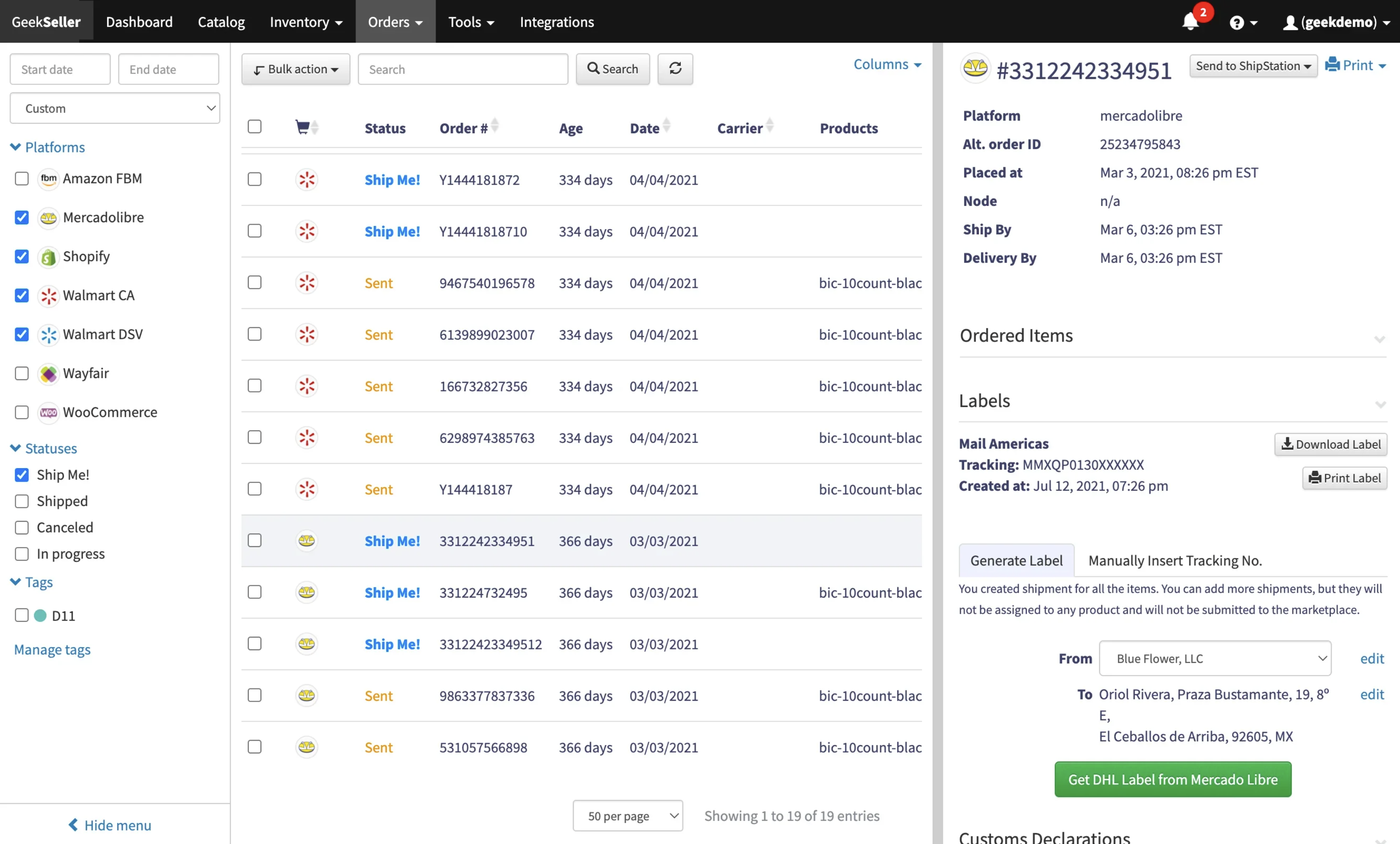 screenshot of GeekSeller