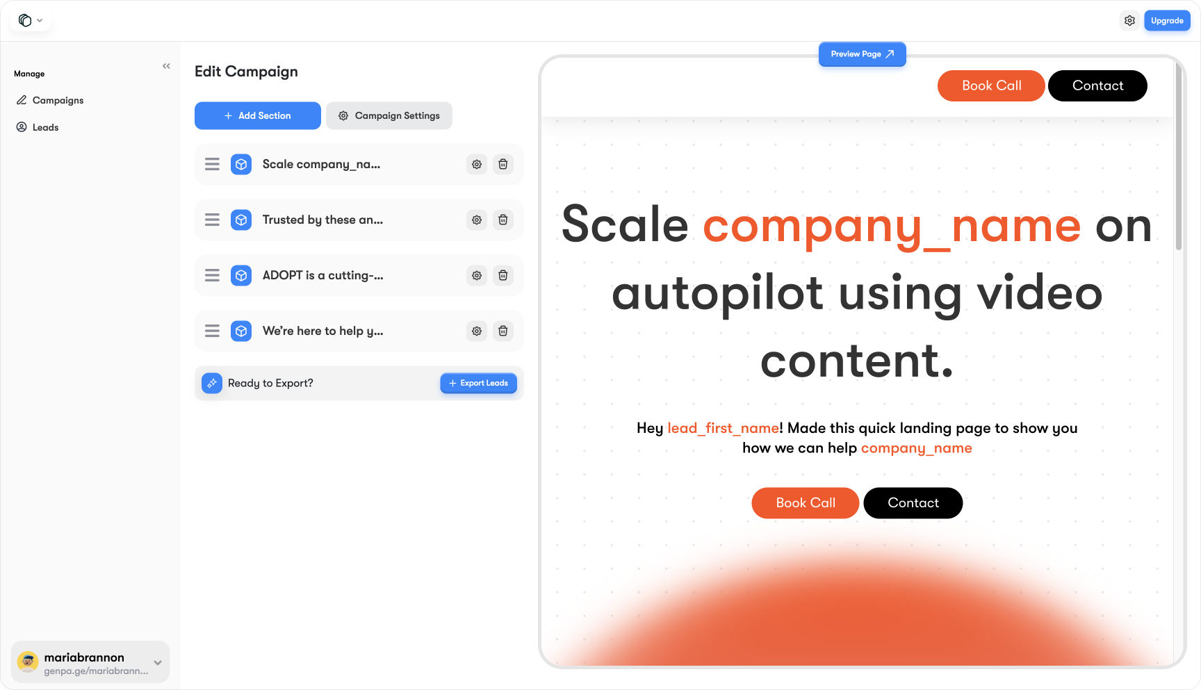 screenshot of GenPage