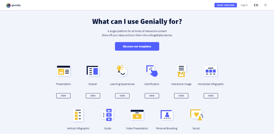 screenshot of Genially