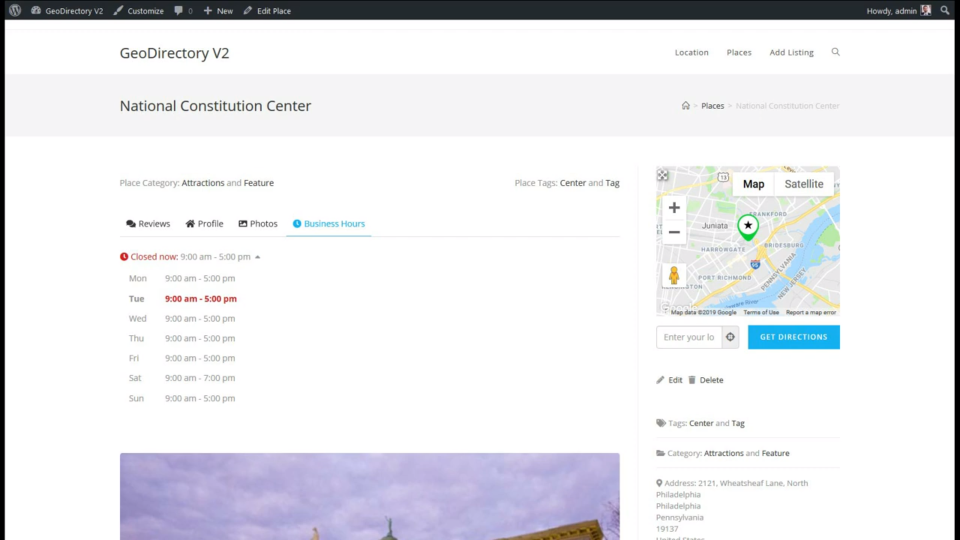 screenshot of GeoDirectory