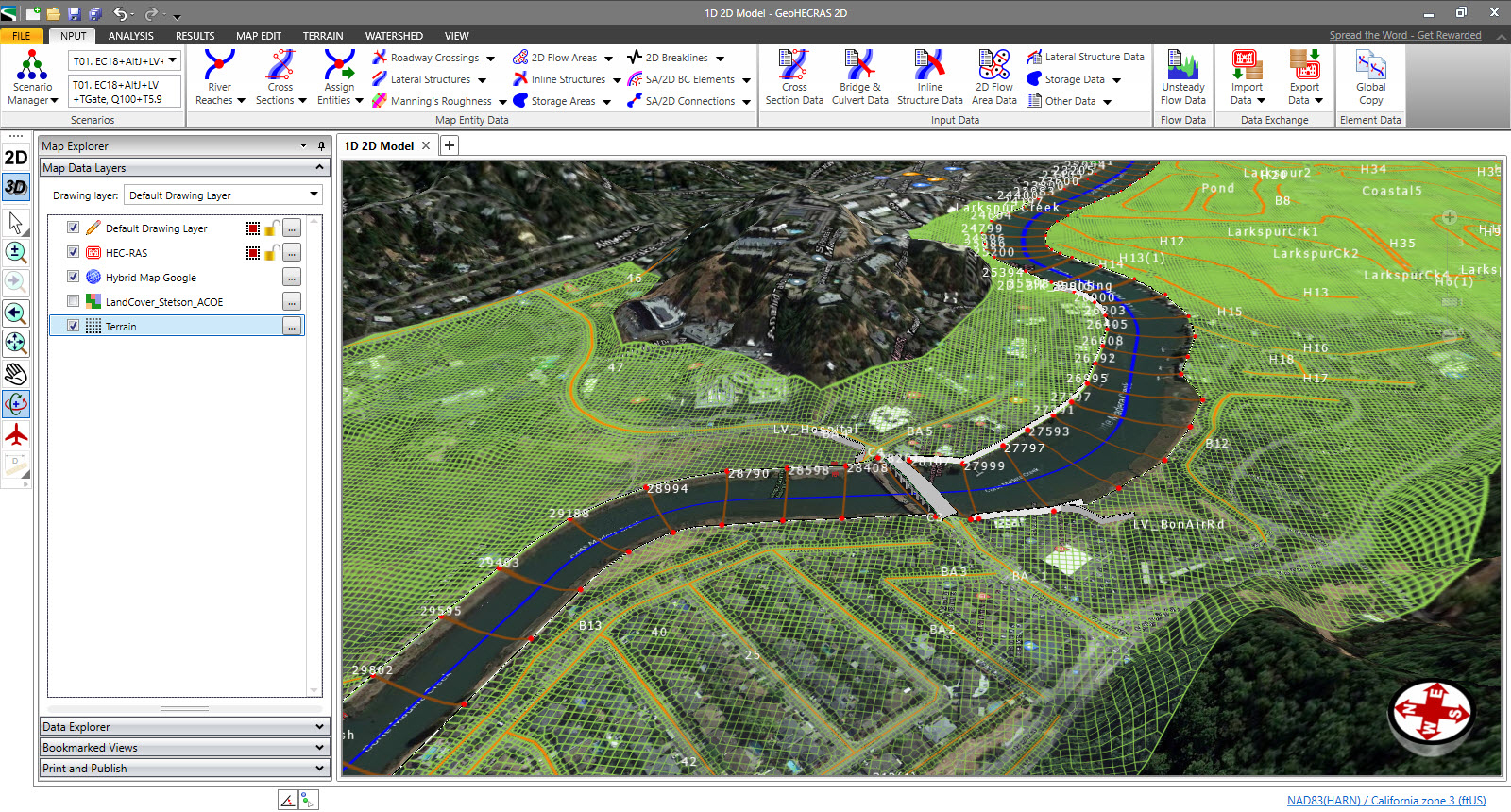 screenshot of GeoHECRAS