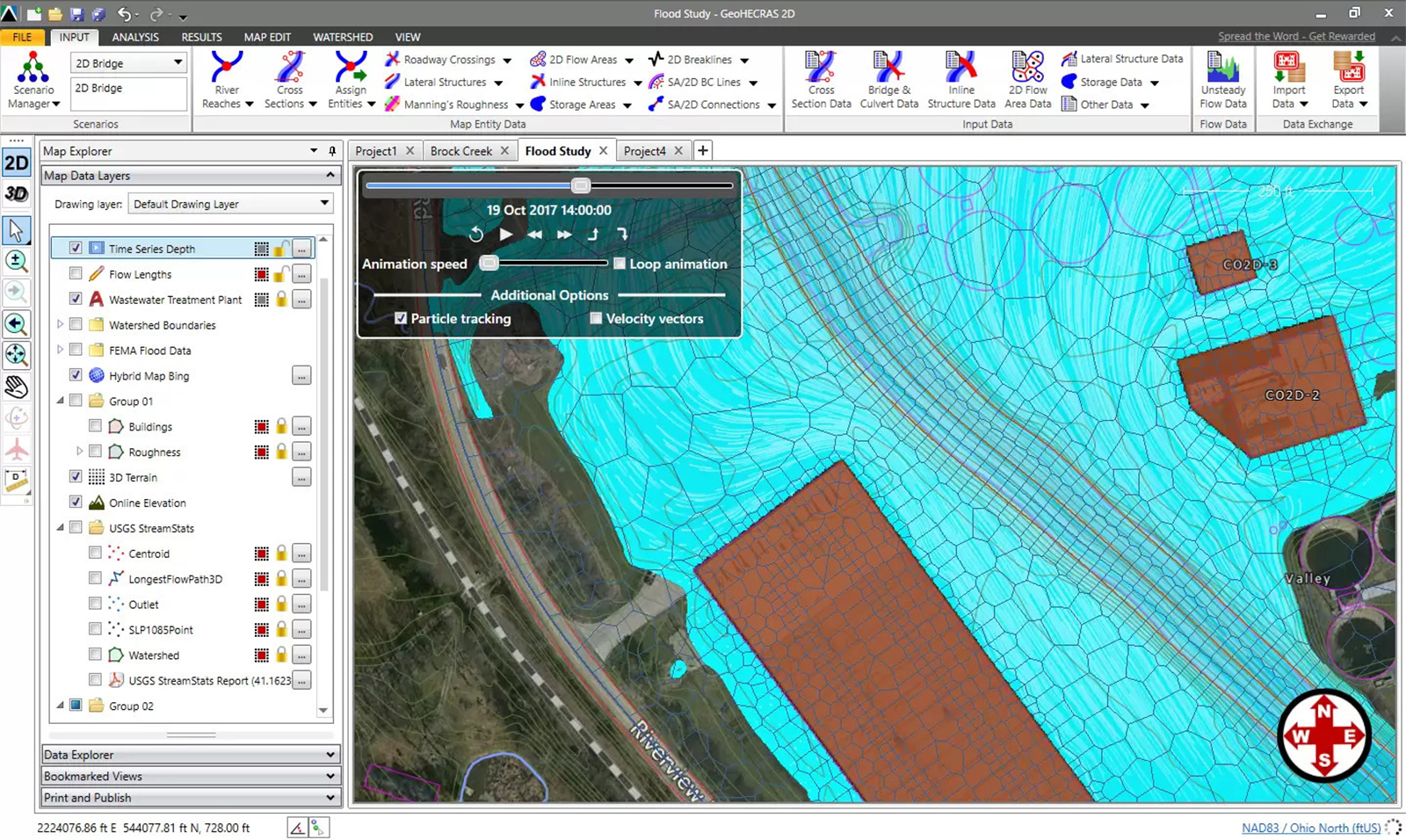 screenshot of GeoHECRAS