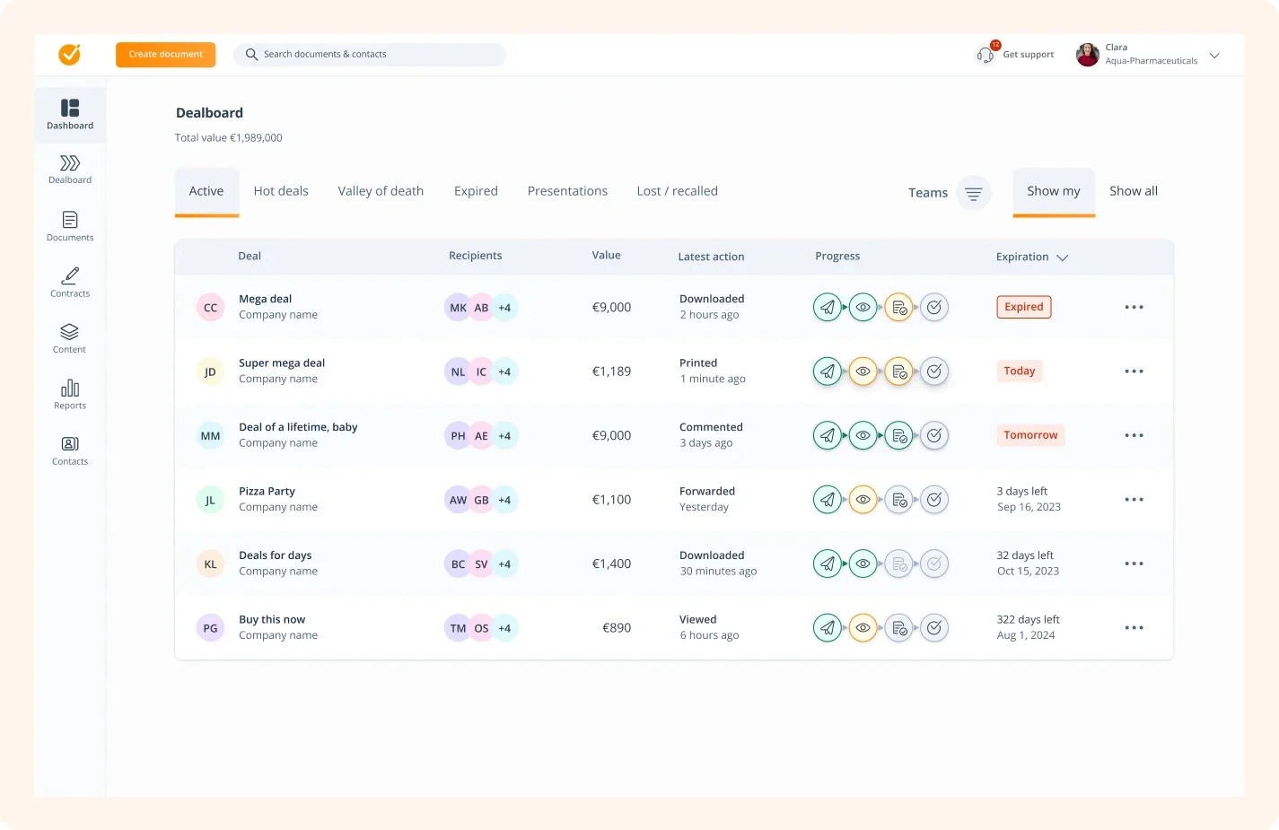 screenshot of GetAccept