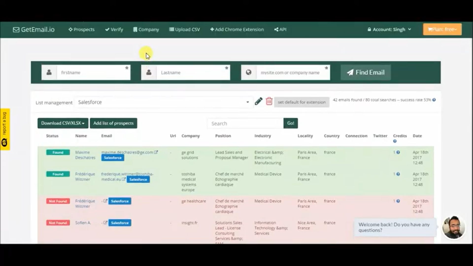 screenshot of GetEmail.io