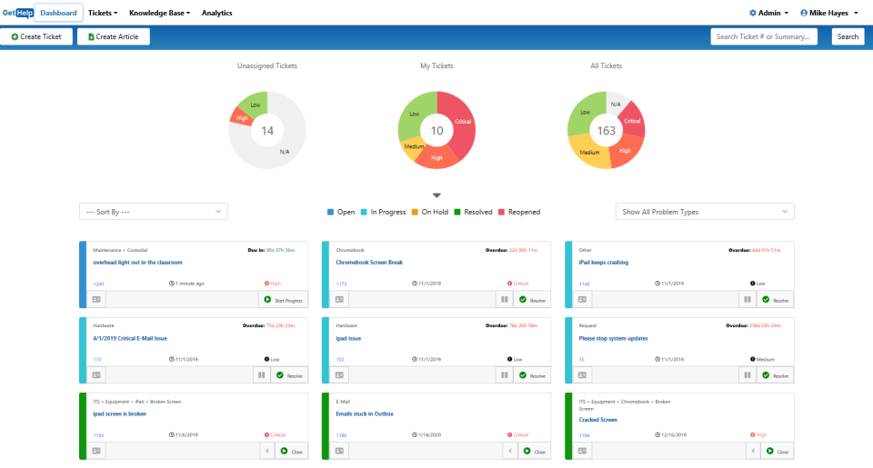 screenshot of GetHelp