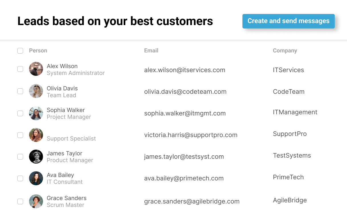 screenshot of GetLeads