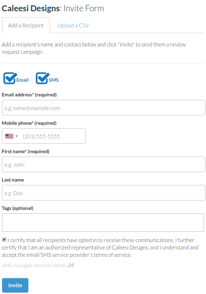 screenshot of GetMoreReviews