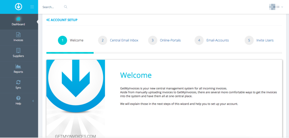 screenshot of GetMyInvoices