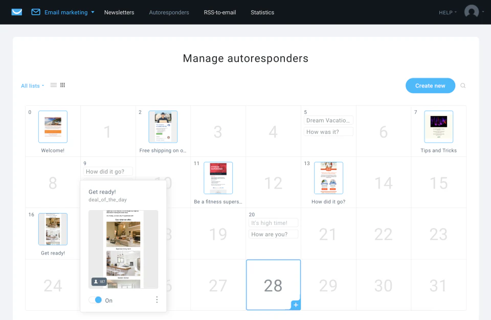 screenshot of GetResponse