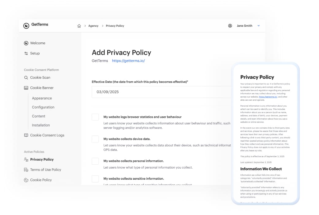 screenshot of GetTerms